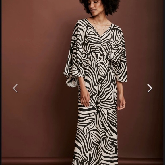 mint velvet Dresses & Skirts - Mint Velvet Zebra Print Maxi Womens Dress Large Resortwear Vacation
